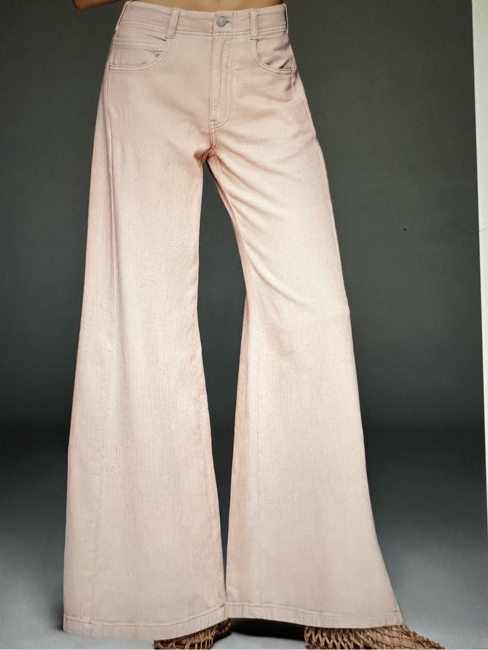 New with Tag! Anthropologie Pilcro Linen Mid Rise Flare Sepia Rose sz 31 - Picture 2 of 15